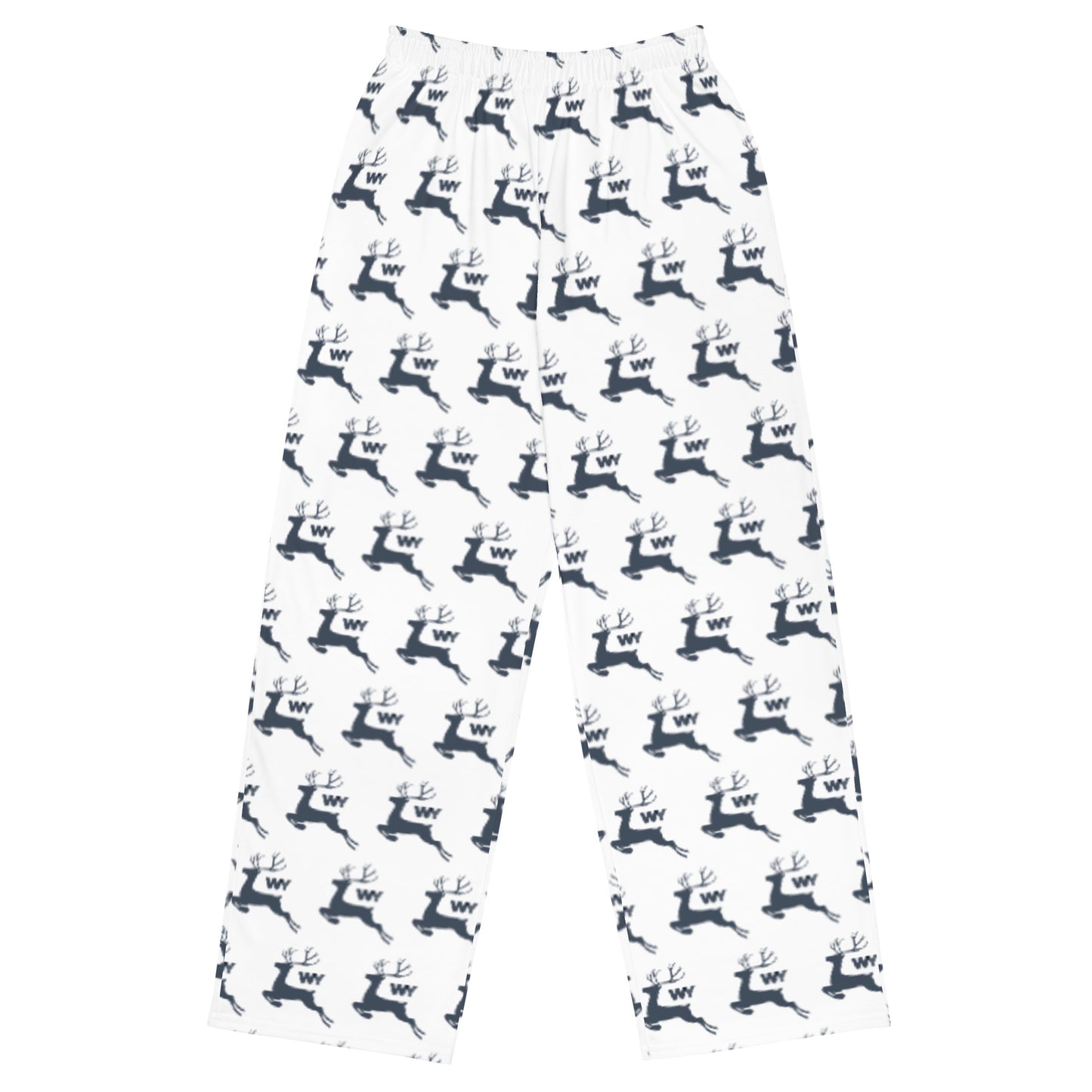 Gray Reindeer unisex wide-leg pajama pants