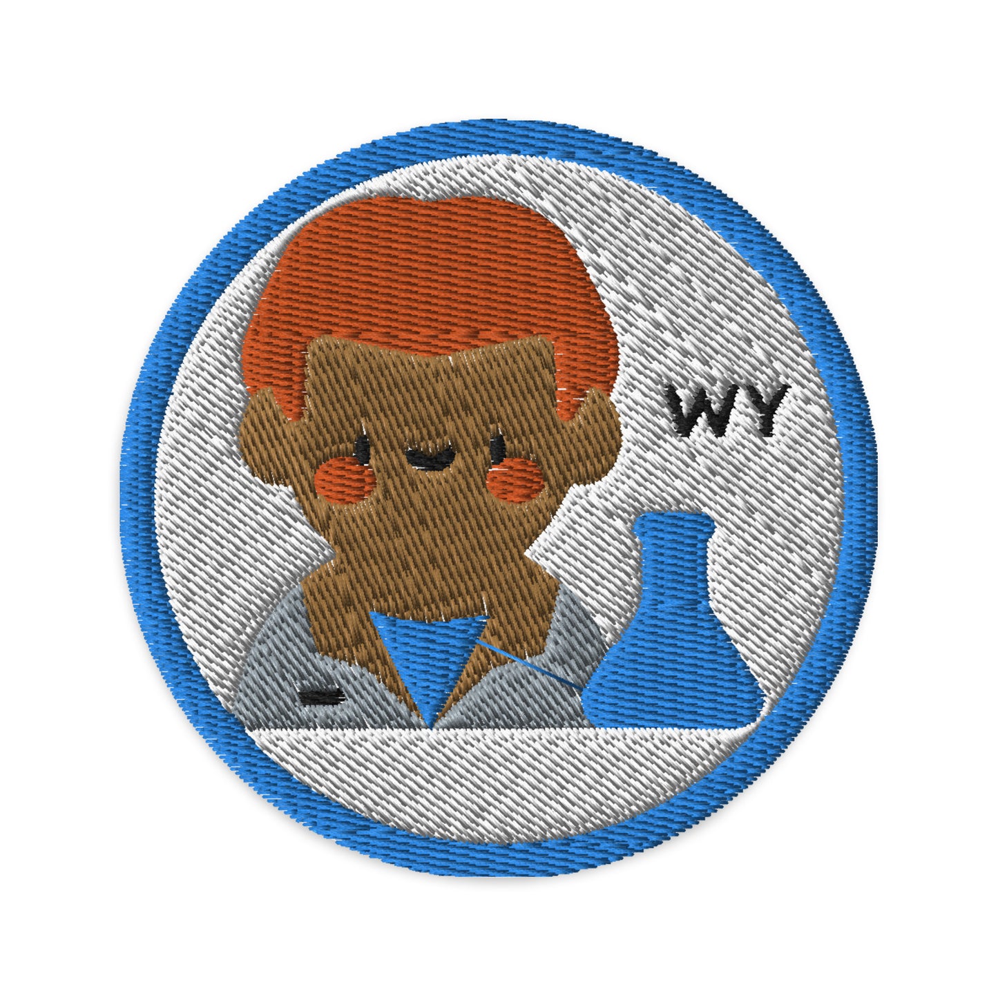 Scientist Embroidered Patch (white background)