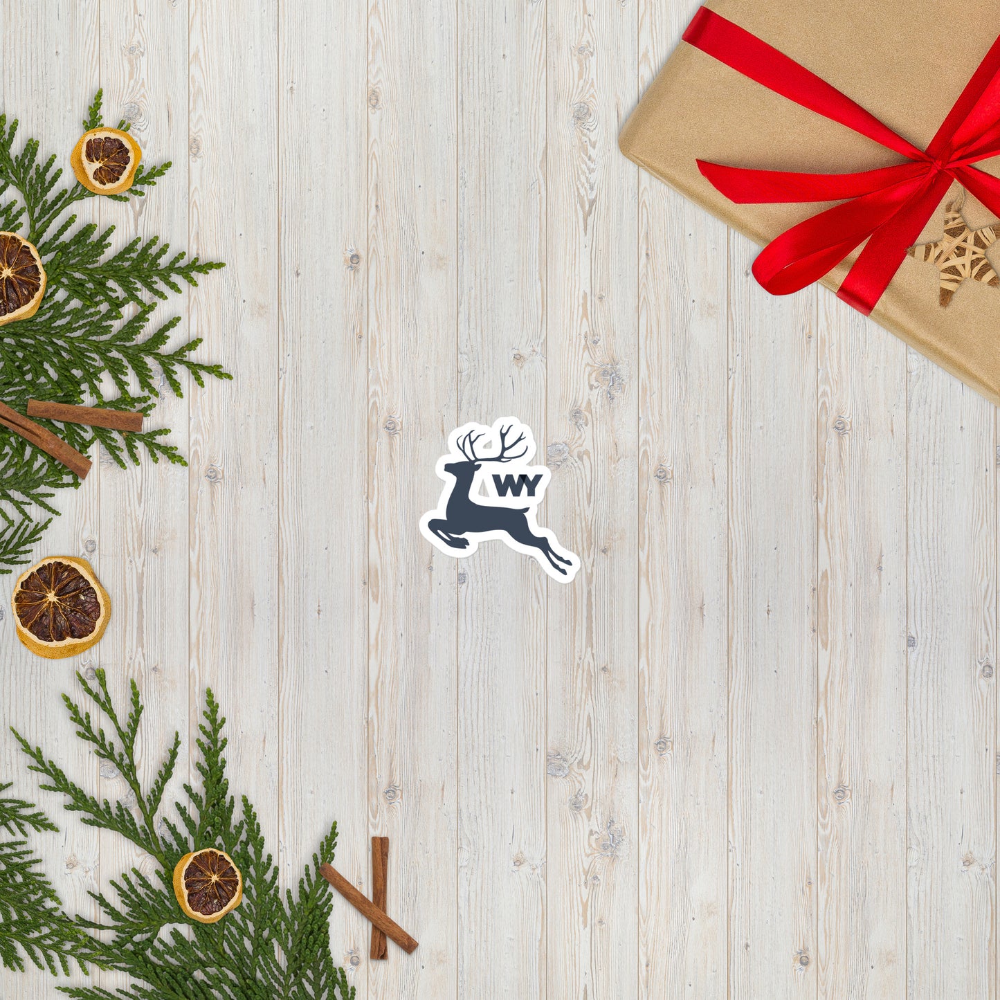 Gray Reindeer Sticker (classic gray abv logo)