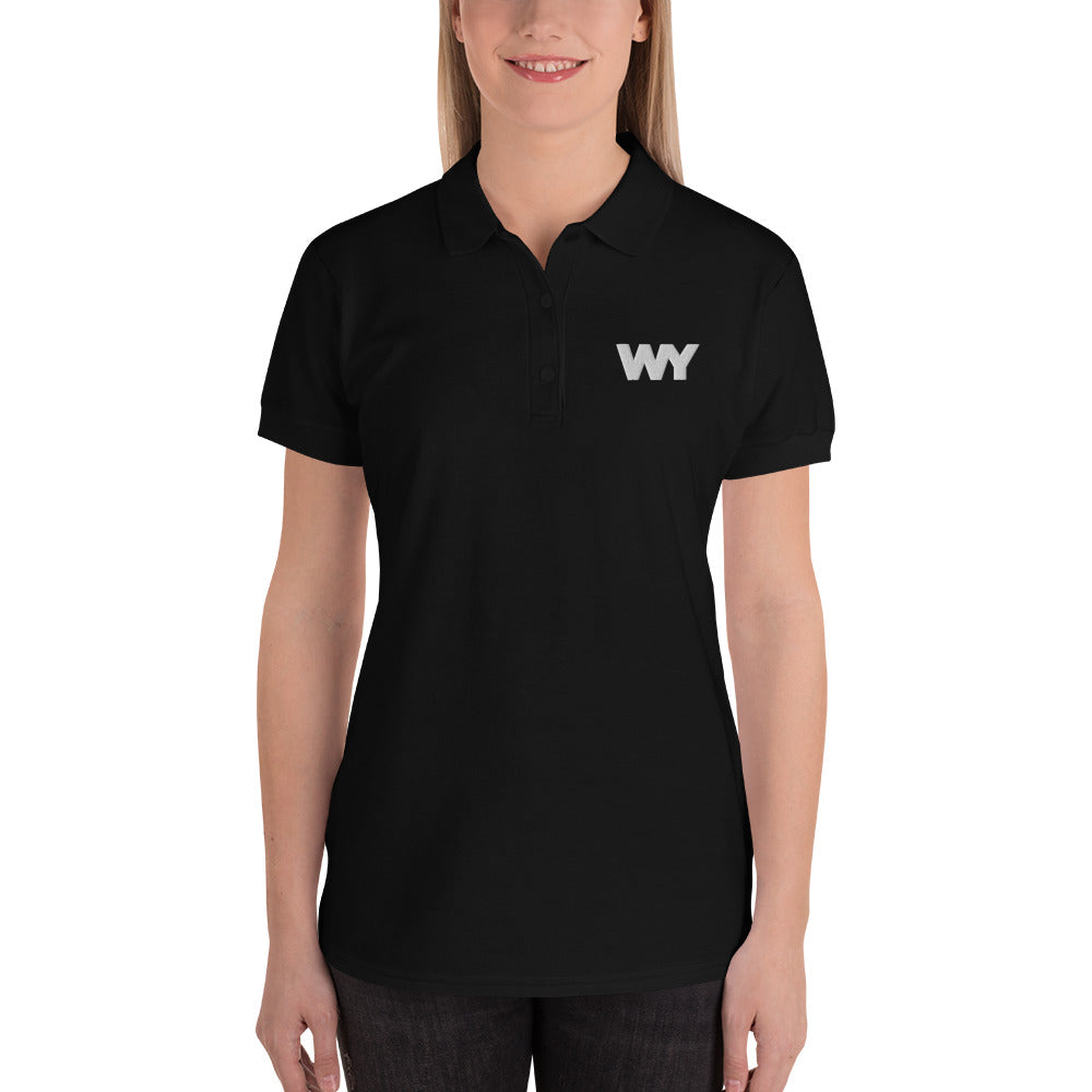 Embroidered Women's Polo Shirt (Classic white abv. logo)