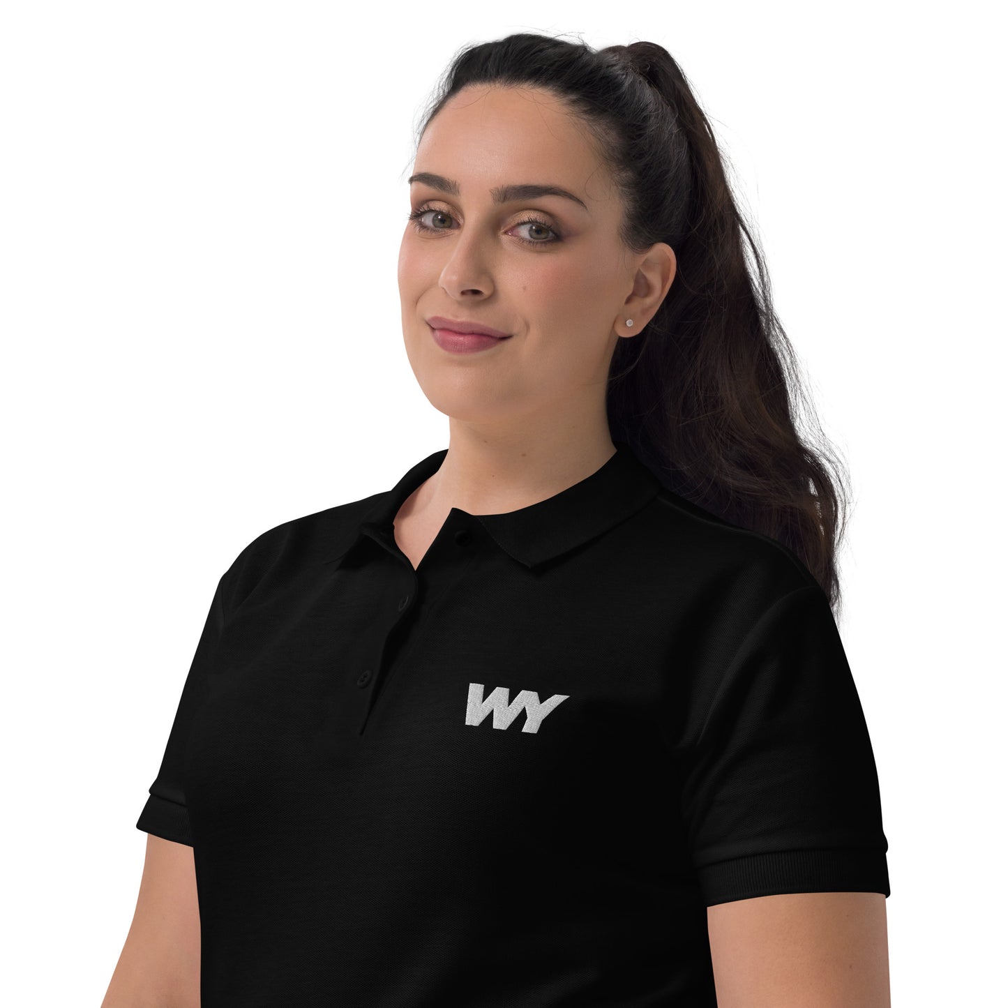 Embroidered Women's Polo Shirt (Classic white abv. logo)