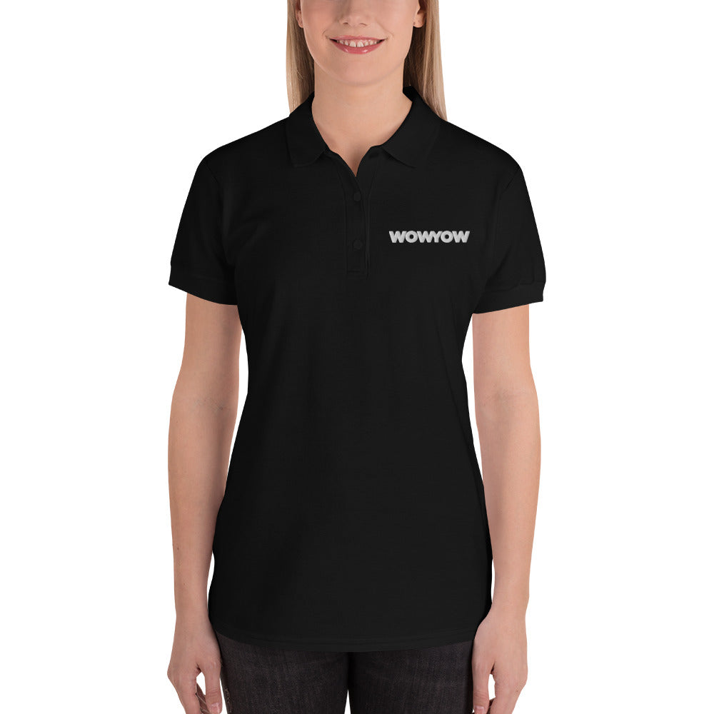 Embroidered Women's Polo Shirt (Classic white logo)