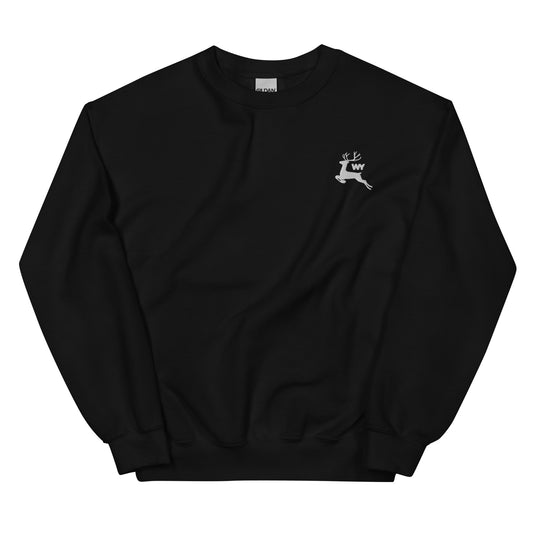 Unisex White Reindeer Sweatshirt (classic white abv. logo)