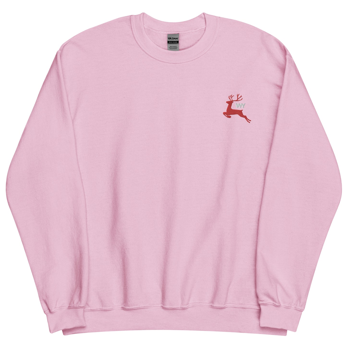 Unisex Red Reindeer Sweatshirt (classic white abv. logo)