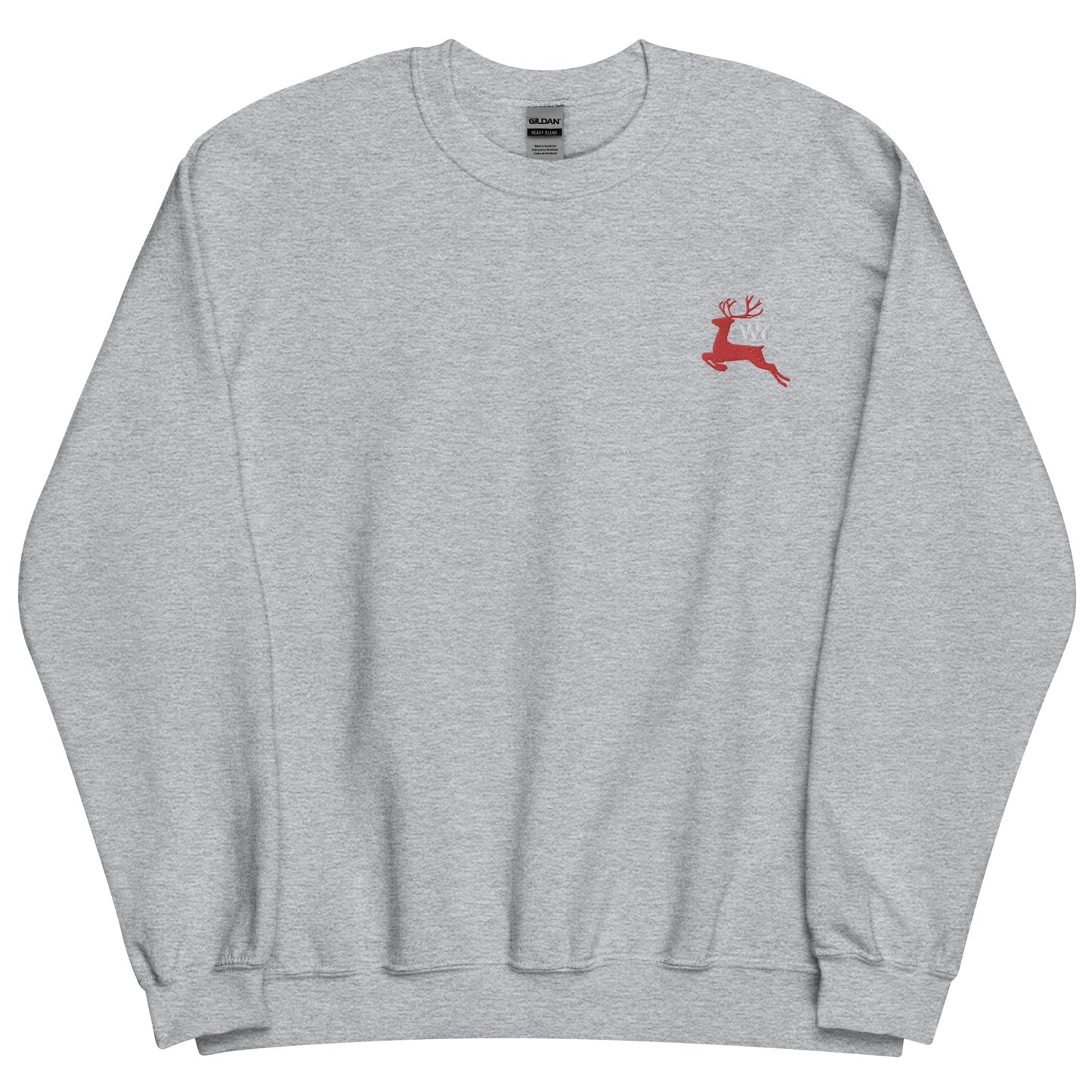 Unisex Red Reindeer Sweatshirt (classic white abv. logo)