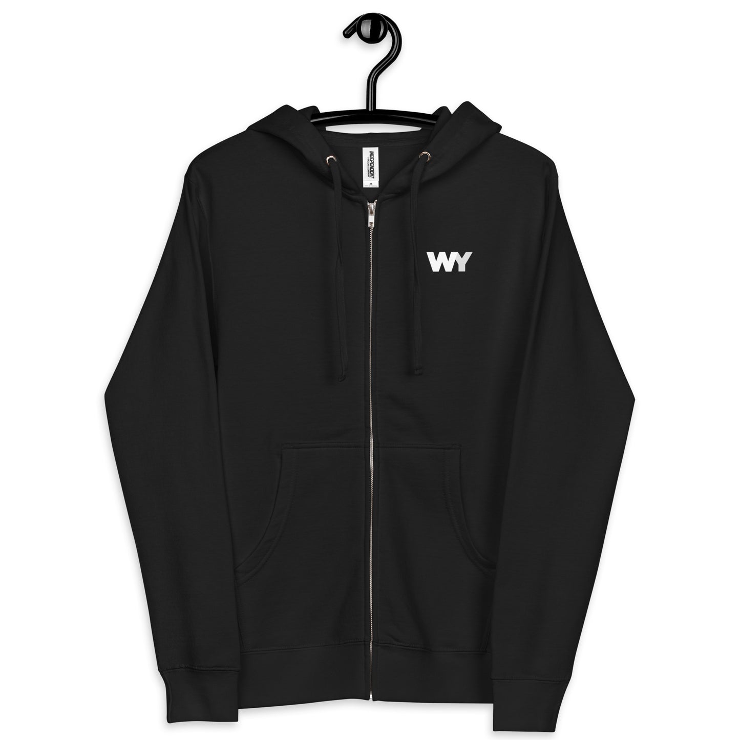 Unisex fleece zip up hoodie (Classic white abv. logo)