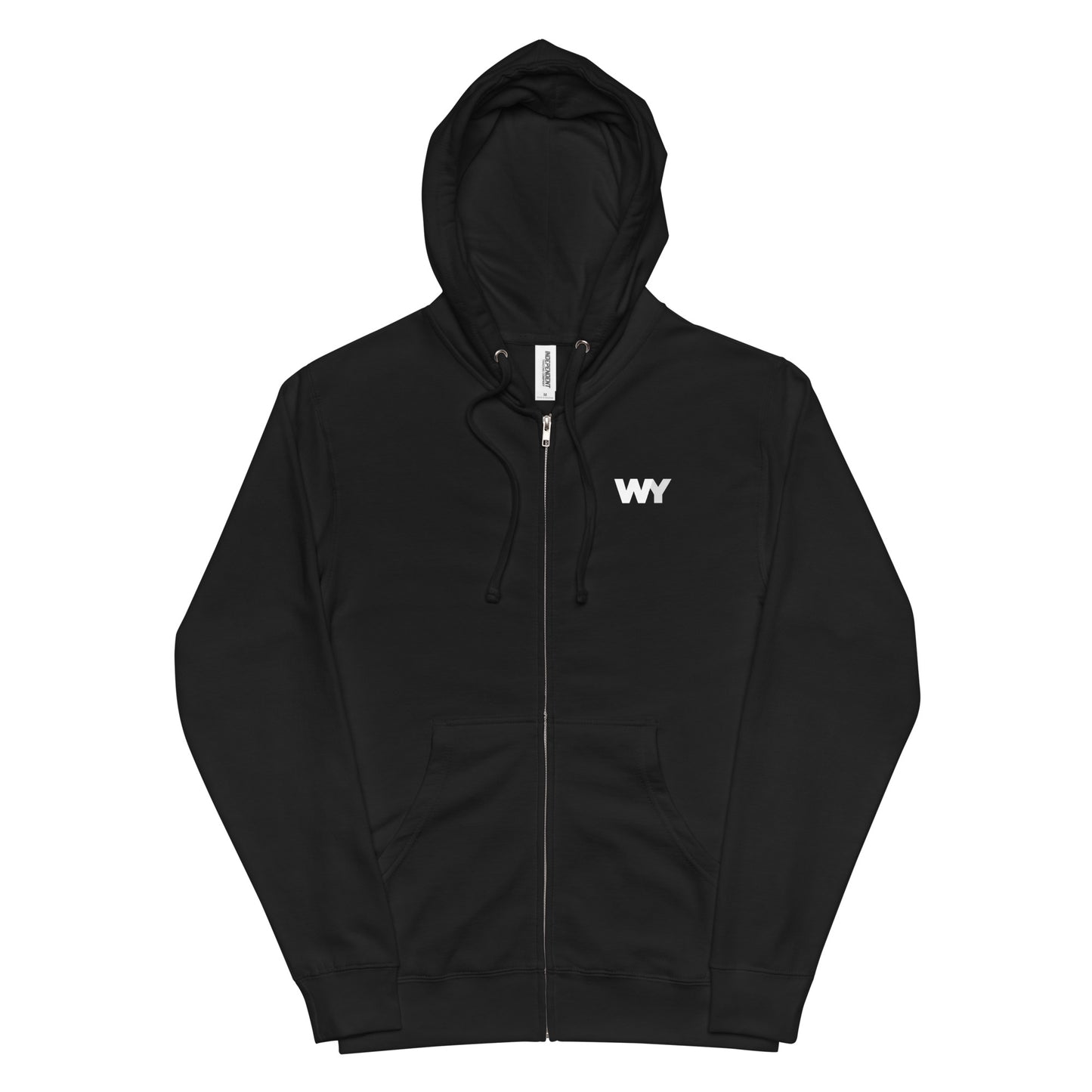 Unisex fleece zip up hoodie (Classic white abv. logo)