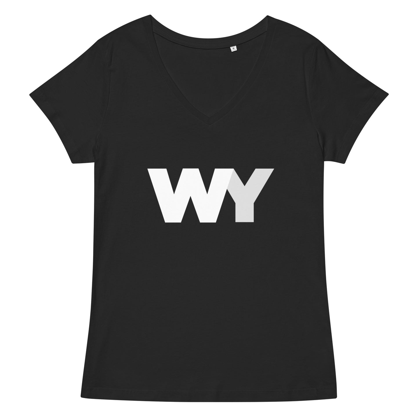 Women’s fitted v-neck t-shirt (Classic white abv. logo)