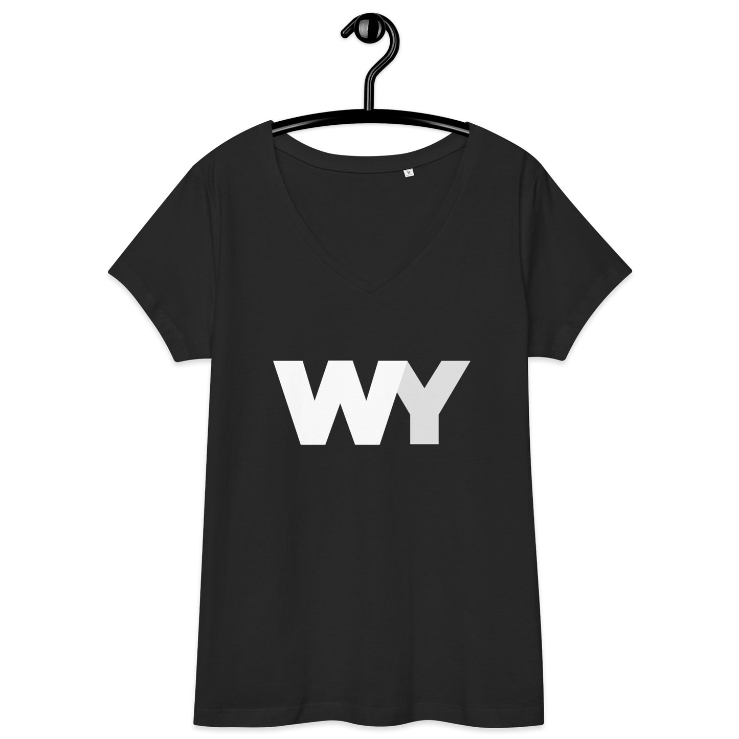 Women’s fitted v-neck t-shirt (Classic white abv. logo)