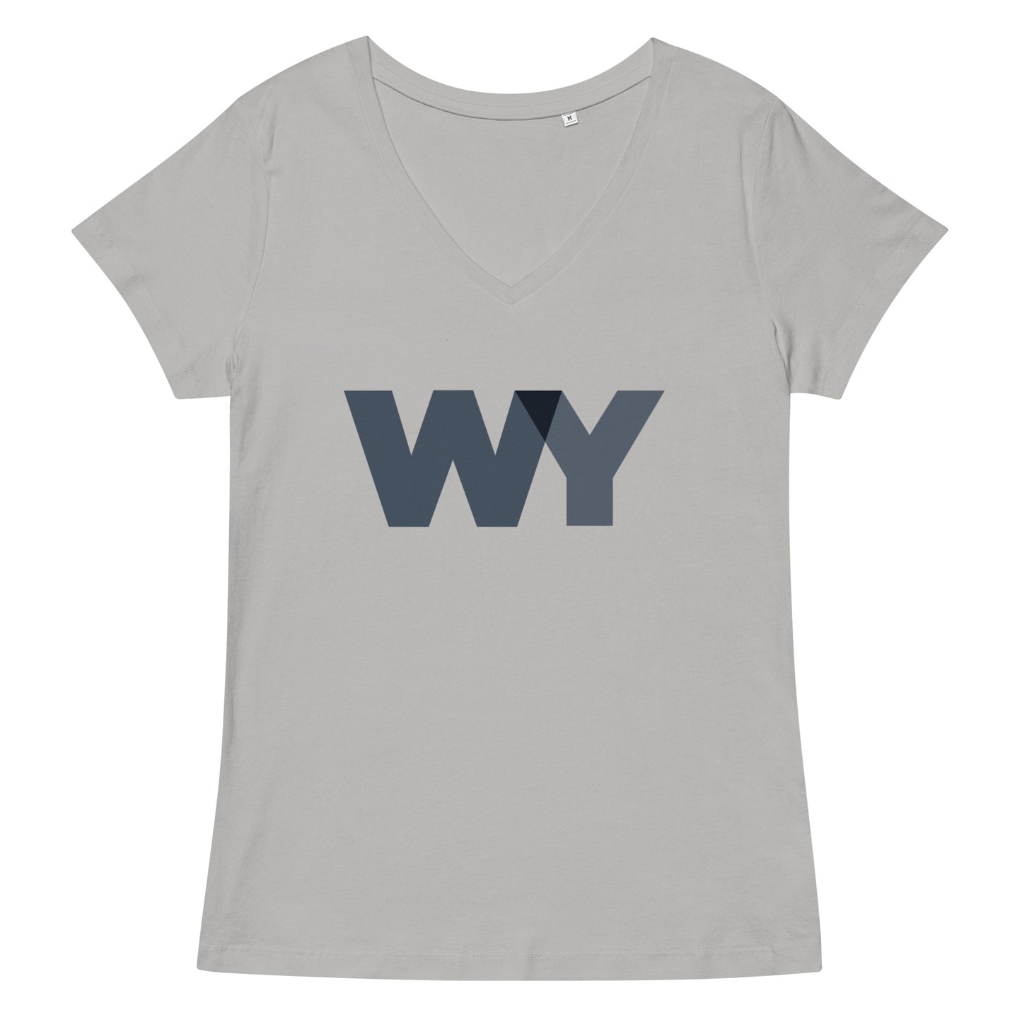 Women’s fitted v-neck t-shirt (Classic gray abv. logo)