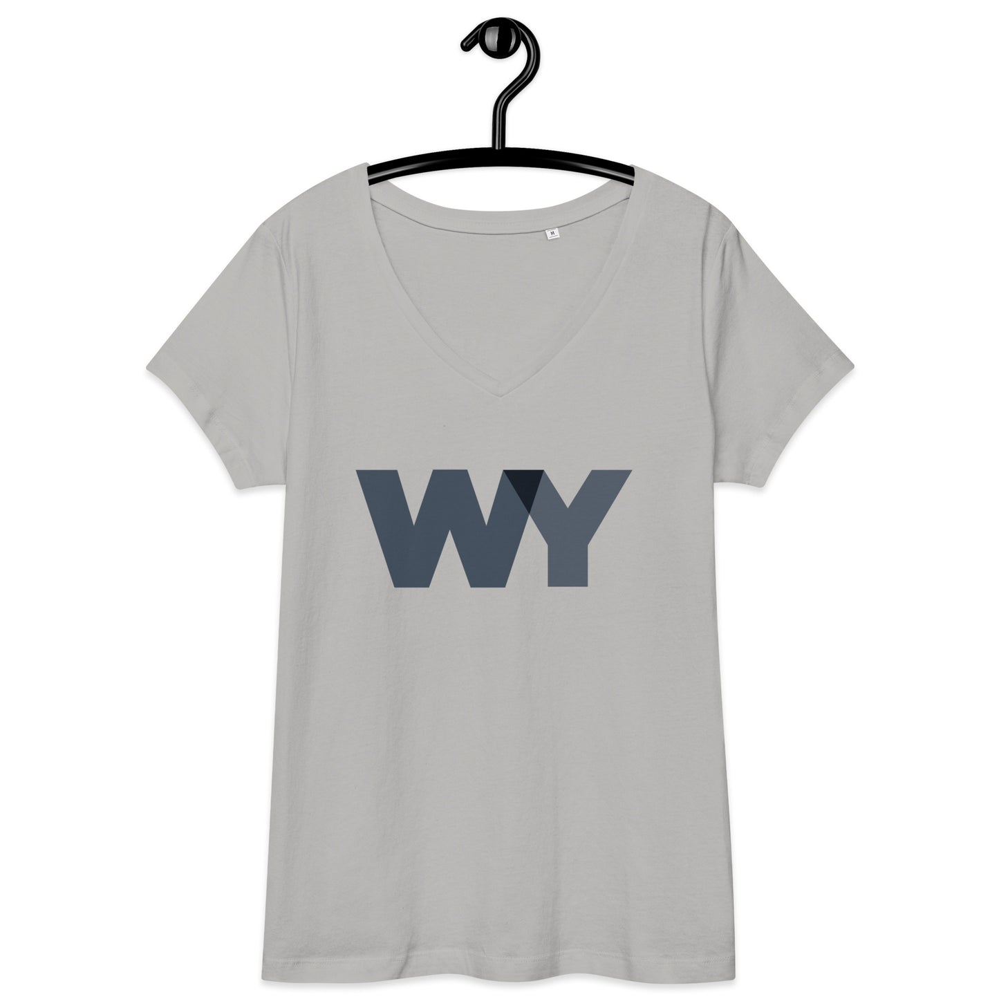 Women’s fitted v-neck t-shirt (Classic gray abv. logo)