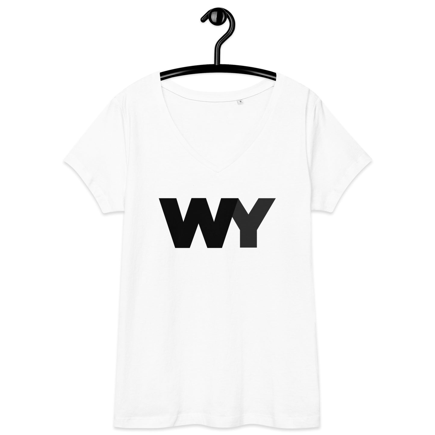 Women’s fitted v-neck t-shirt (Classic black abv. logo)