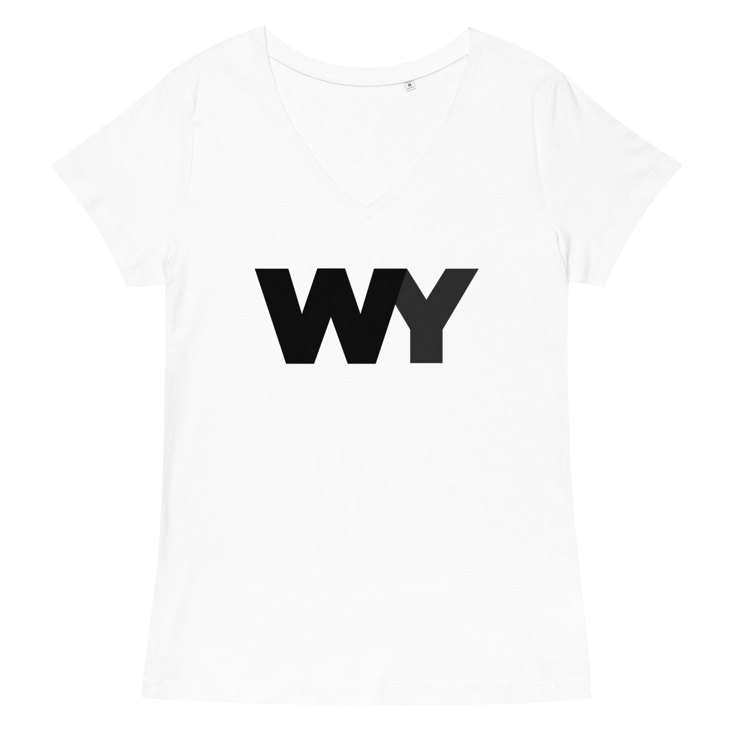 Women’s fitted v-neck t-shirt (Classic black abv. logo)